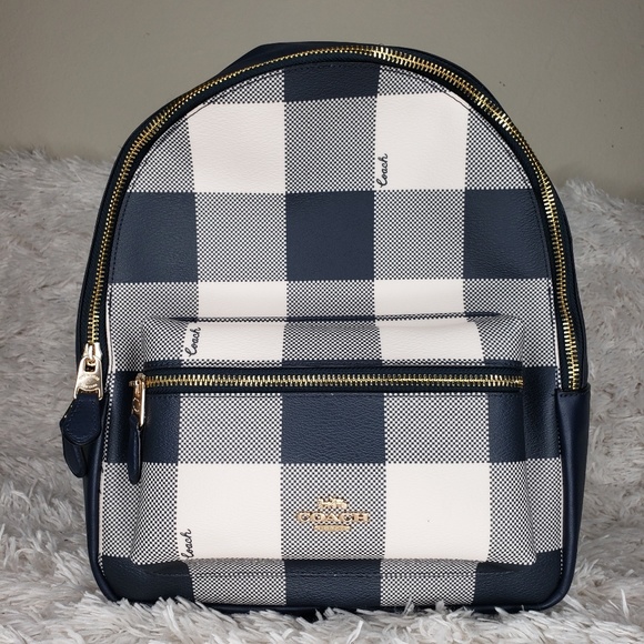 coach checkered backpack